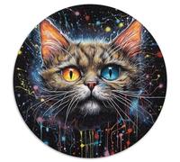 Puzzle Galaxy Cats per adulti, 1000 pezzi, puzzle rotondo, attività per famiglie, rompicapo, decorazione per la casa, regalo di Natale (67,5x67,5cm)