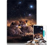 Puzzle Galaxy Cheetah da 1000 pezzi per adulti, difficile da completare ma divertente e umoristico gioco educativo per compleanni 75x50cm