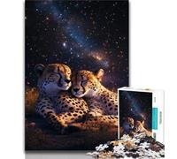 Puzzle Galaxy Cheetah da 1000 pezzi per adulti, impegnativo da completare ma divertente e umoristico, unico come decorazione per la casa e regalo, 38x26cm