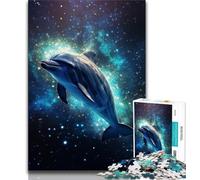 Puzzle Galaxy Dolphin da 1000 pezzi per adolescenti, antistress per trascorrere il tempo libero in casa, con poster abbinato e foglio di quiz, 38x26cm