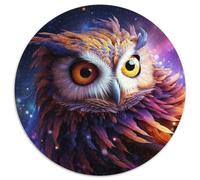 Puzzle Galaxy Owl da 1000 pezzi per adulti, puzzle rotondo da 1000 pezzi, regalo per adolescenti e famiglie, decorazione fai da te perfetta e sfida rompicapo 67,5x67,5 cm