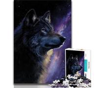 Puzzle Galaxy Wolf da 1000 pezzi per adulti e adolescenti, antistress, sfida difficile, migliora l'amore tra coppie, 38x26cm