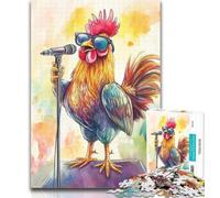 Puzzle "Gallo che canta" da 1000 pezzi per adulti e adolescenti, gioco educativo per compleanni, Natale e età 14 anni 50x75cm