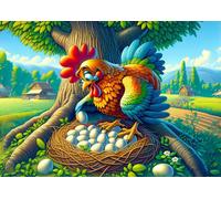 Puzzle Gallo con uova 25 pezzi