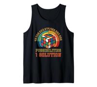 Puzzle Game Cube One Solution Speed Cubing Retro Matematica Canotta