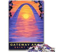Puzzle Gateway Arch per adulti e adolescenti, 1000 pezzi, giochi educativi fai da te, giocattoli con poster abbinato e foglio di quiz per età 14+, 1000 pezzi (26x38cm)