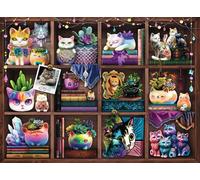 Ravensburger Puzzle da 500 pezzi con gatti e piante grasse, per adulti, 12000874