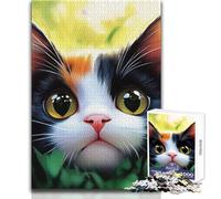 Puzzle "Gatto calico nell'erba" per adolescenti, 1000 pezzi Esperienza di apprendimento attraverso il gioco Regalo sentito per occasioni speciali Dimensioni: 38x26cm