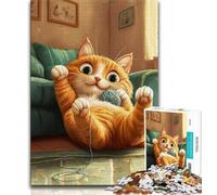 Puzzle "Gatto che gioca con un gomitolo di lana" da 1000 pezzi per adulti e adolescenti ideale come regalo per tutta la famiglia adatto per bambini di età compresa tra 50 e 14 anni (50x75cm)