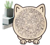 Puzzle Gatto - Gioco da tavolo Labirinto in legno da 135 pezzi, Giocattolo educativo per bambini e bambine, Puzzle interattivo con animali per lo sviluppo di abilità cognitive, 23,7x21,8 cm