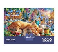Puzzle Gatto in Carrozza Nuziale 1000 Pezzi, Puzzle Carrozza Vivace per Adulti, Gioco di Puzzle, Decorazione per la Casa per Adulti e Bambini, Cartone 100% Riciclato 38x26cm/1000pz