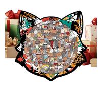 Puzzle Gatto In Legno - Puzzle Gatto, Puzzles A Forma Di Gato | 135 Pezzi Educativi In legno Per Gattini Per Bambini, Natale, Ringraziamento, Vacanze Invernali, Attività Scolastiche Per Famiglie