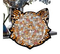 Puzzle Gatto In Legno - Puzzle Gatto, Puzzles A Forma Di Gato | 135 Pezzi Educativi In legno Per Gattini Per Bambini, Natale, Ringraziamento, Vacanze Invernali, Attività Scolastiche Per Famiglie