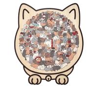 Puzzle Gatto Morandi In Legno - Gioco Educativo Creativo, 135 Pezzi | Labirinto Difficile Per Sviluppo Cognitivo, Abilità Motorie Fine Con Decorazione Casa Ufficio Bambini Adulti Amanti Di Gatto