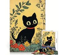 Puzzle "Gatto nero in giardino" da 1000 pezzi per ragazzi, ideale per sviluppare le capacità di ragionamento, un'oasi di serenità, con tagli precisi e un regalo premuroso (38x52cm)