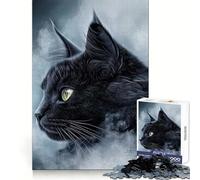 Puzzle "Gatto nero nella nebbia" per ragazzi, 1000 pezzi, stimolante per la mente, per un divertimento tranquillo, ideale per incastri precisi, un regalo creativo (38x52cm)
