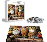 Puzzle Gatto Puzzle 1000 Pezzi Jigsaw Adulti DIY Classici Gioco, Puzzles a Forma di Farfalla, Giochi Rilassamento e Intelligence per Ragazzi da 14 Anni 75 x 50 cm/1000 pcs con Regalo in Legno B-3980