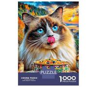 Puzzle Gatto Ragdoll 1000 Pezzi | Difficile E Sfidante | Giochi Di Puzzle E Decorativo Per Casa 52x38cm/1000pcs