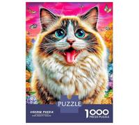 Puzzle Gatto Ragdoll 1000 Pezzi | Difficile E Sfidante | Giochi Di Puzzle E Decorativo Per Casa 52x38cm/1000pcs