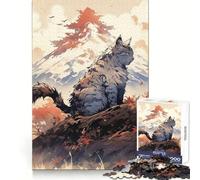 Puzzle "Gatto sulla cima della montagna" da 1000 pezzi,stimola la destrezza mentale,ideale per il relax,si incastra perfettamente ed è un regalo significativo (38x52cm)
