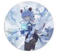 Puzzle Genshin Impact Ganyu da 1000 pezzi per adulti, puzzle rotondi da 1000 pezzi per adulti, sfida mentale, regalo, attività educativa per adolescenti, 67,5x67,5 cm