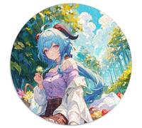 Puzzle Genshin Impact Ganyu da 1000 pezzi per adulti, puzzle rotondo da 1000 pezzi, rompicapo ad alta difficoltà per adolescenti, 67,5x67,5 cm