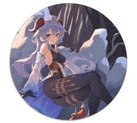 Puzzle Genshin Impact Ganyu da 1000 pezzi, regalo rotondo, puzzle da 1000 pezzi, attività divertenti a casa, regalo di compleanno, regali da viaggio 67,5x67,5 cm