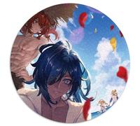 Puzzle Genshin Impact Kaeya da 1000 pezzi, puzzle rotondo da 1000 pezzi per adulti, design intricato per adolescenti, decorazioni fai da te e divertimento che stimola il cervello, 67,5x67,5 cm.