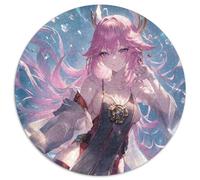 Puzzle Genshin Impact Yae Miko, 1000 pezzi, rotondo, per adulti, design intricato per adolescenti, decorazioni fai da te e divertimento che stimola la mente, 67,5x67,5 cm.