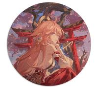 Puzzle Genshin Impact Yae Miko per adulti, 1000 pezzi, puzzle rotondo, rompicapo, gioco interattivo per famiglie, adatto dai 14 anni in su, 67,5x67,5 cm.