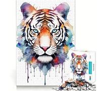 Puzzle geometrico a tema tigre per ragazzi, 1000 pezzi, per migliorare la memoria, per il tempo libero a casa, con bordi precisi, 38x26cm