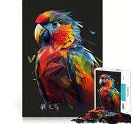 Puzzle geometrico con pappagallo per ragazzi, 1000 pezzi, gioco di logica, divertente e rilassante, opera d'arte dai contorni netti, oggetto da collezione (38x52cm)