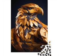 Puzzle geometrico dorato dell'aquila per adulti e adolescenti, 1000 pezzi, puzzle in legno per adulti, puzzle per adolescenti dai 12 anni in su, regali di Natale, 1000 pezzi (75x50 cm)