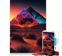 Puzzle geometrico luminoso a forma di piramide per ragazzi, 1000 pezzi, gioco di logica e abilità, rilassante, taglio preciso, regalo di Babbo Natale (38x26cm)