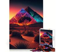 Puzzle geometrico luminoso a piramide da 1000 pezzi per adulti, gioco di logica e divertimento da assemblare, design elegante e raffinato (50x75cm)