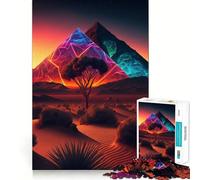 Puzzle geometrico luminoso a piramide da 1000 pezzi per adulti, gioco di logica e divertimento da assemblare, design elegante e raffinato (50x75cm)