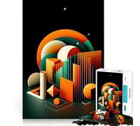 Puzzle geometrico orbitale con paesaggio per adulti, 1000 pezzi, per rafforzare la memoria, passatempo domestico, bordi netti, regalo elegante (38x26cm)