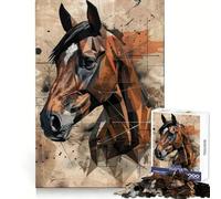 Puzzle geometrico parziale con cavallo per ragazzi, 1000 pezzi, per migliorare la memoria, calma e relax, design, assemblaggio, regalo classico (50x75cm)