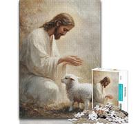 Puzzle Gesù e le pecore 1000 pezzi per adolescenti, giochi educativi, decorazioni per la casa, ideali come regalo per tutta la famiglia, 38x26cm