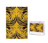 Puzzle giallo senape e nero per adulti 1000 pezzi, puzzle in legno da foto, puzzle impegnativi perfetto per serate di gioco, decorazione della casa, regalo per feste di compleanno