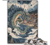 Puzzle giapponese a forma di drago ondulato da 2000 pezzi per adulti, giocattoli, giochi educativi, regali di Babbo Natale segreto antistress per bambini dai 14 anni in su (70x100cm)
