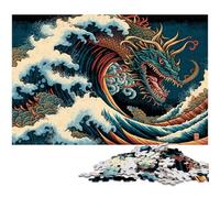 Puzzle giapponese a forma di drago per adulti, puzzle in legno da 1000 pezzi per adulti, rompicapo impegnativo per adolescenti, divertente serata di giochi in famiglia 50x75CM/19,68x29,52 pollici