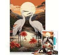 Puzzle giapponese a forma di gru, 1000 pezzi, gioco di logica e divertimento rilassante, taglio preciso, lista dei desideri di Babbo Natale (38x52cm)