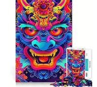 Puzzle giapponese al neon Oni Yokai per adulti, 1000 pezzi, gioco di abilità mentale, assemblaggio lento, regalo delizioso (38x52cm)