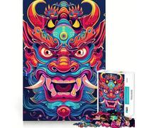 Puzzle giapponese al neon Oni Yokai per adulti, 1000 pezzi, gioco per esercizi mentali, relax, design, assemblaggio, (50x75cm)