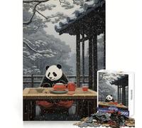Puzzle giapponese con panda, 1000 pezzi, ideale per adolescenti, stimola la memoria, riduce lo stress e crea un'immagine tridimensionale e si adatta perfettamente alla parete (50x75cm)