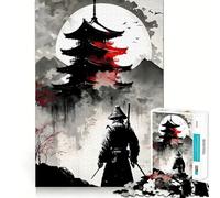 Puzzle giapponese da 1000 pezzi a tema samurai per ragazzi, gioco intelligente di gruppo, immagine da assemblare, decorazione da parete (38x26cm)