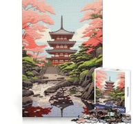 Puzzle giapponese da 1000 pezzi con dipinto di un tempio, per adulti, gioco di logica e intrattenimento, pezzo d'arte di alta qualità 38x52cm
