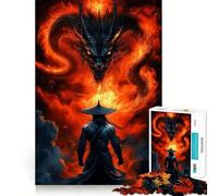 Puzzle giapponese da 1000 pezzi con drago samurai per ragazzi, ideale per migliorare la memoria, per un gioco rilassante e casual, con bordi precisi e un regalo elegante (50x75cm)