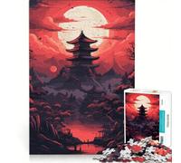 Puzzle giapponese da 1000 pezzi con grafica rossa e nera, ideale per ragazzi Gioco interattivo che stimola l'analisi e la logica, perfetto come decorazione da scrivania 50x75cm